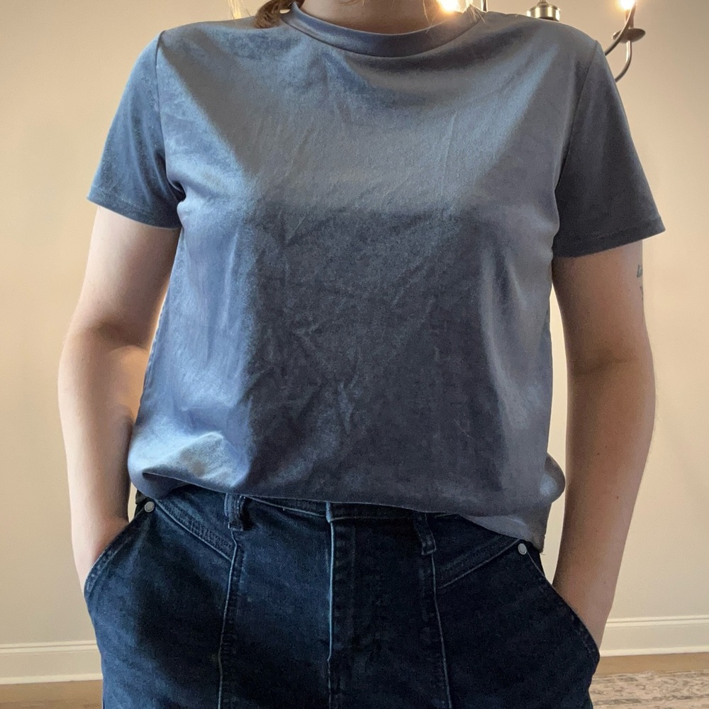 Blue Velvet Short Sleeve Top